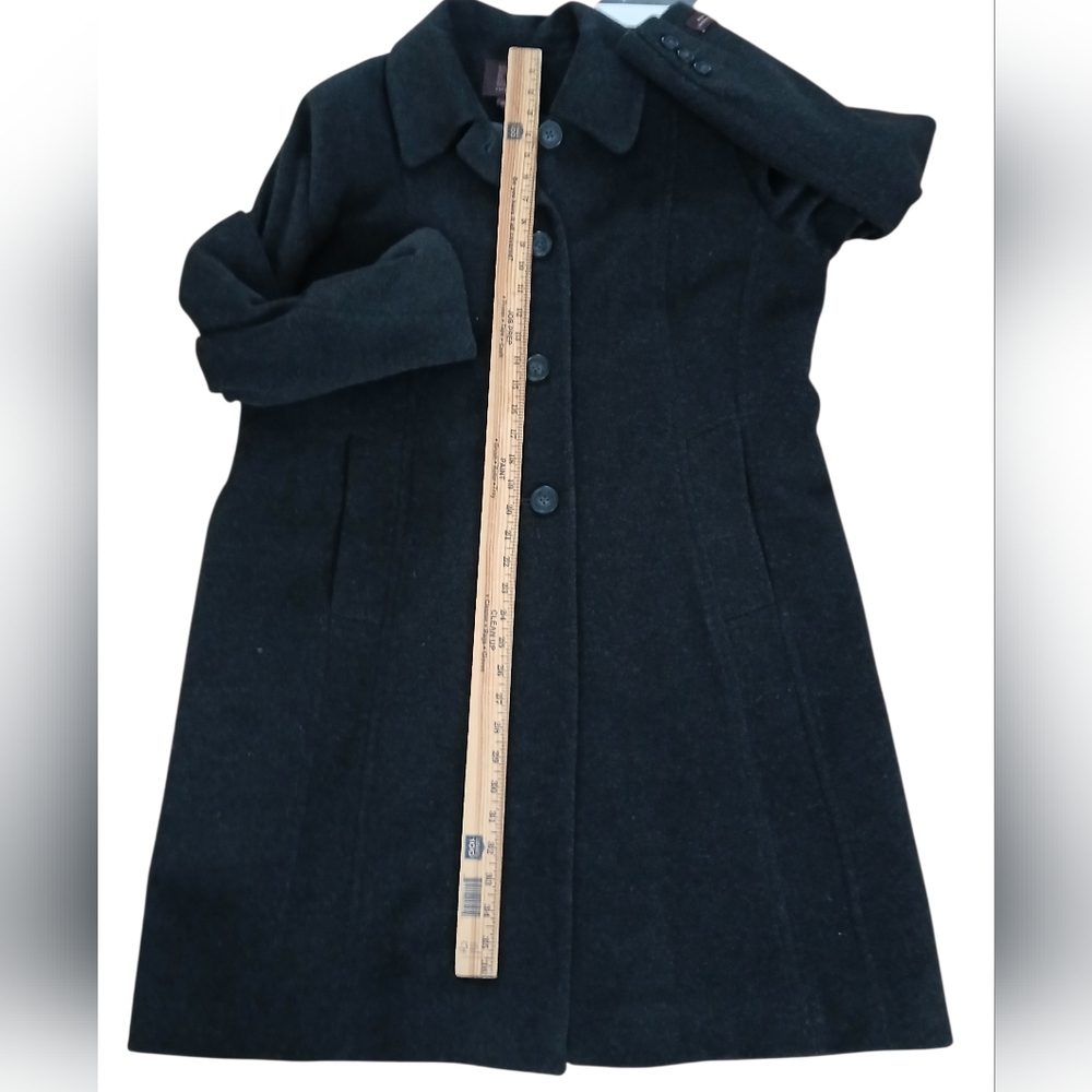 NWT Anne Klein Cashmere Blend Women's Size 18 Classic Charcoal Trench Pea Coat - Picture 7 of 9